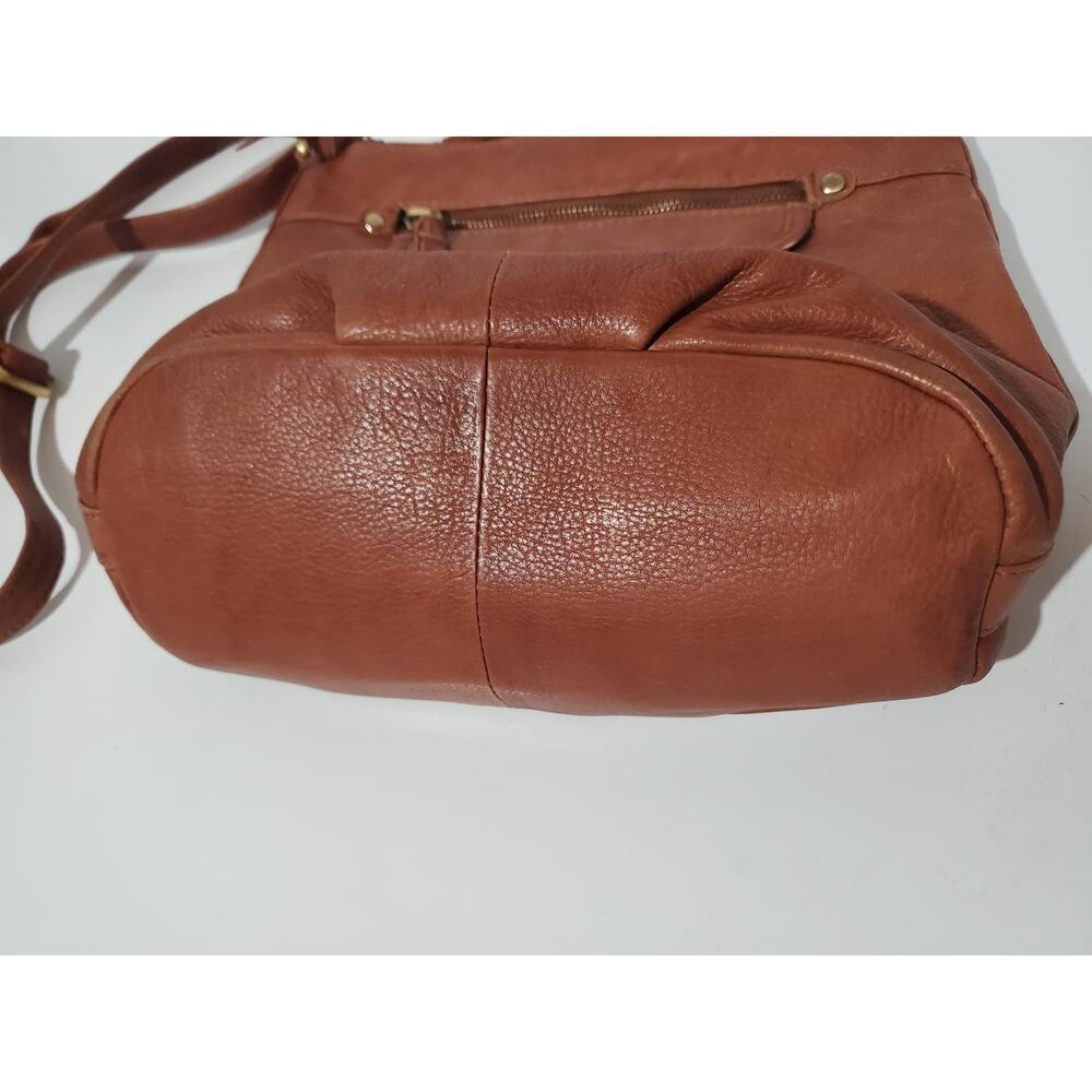 Great American Leatherworks Crossbody Bag Brown 100% Cow Hide Multi Compartment - Picture 4 of 16